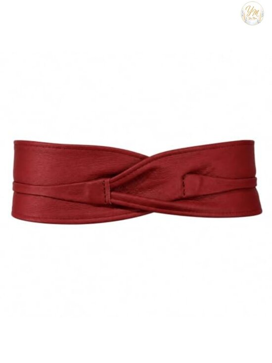 Women\'s Italian Leather Obi Belt Wide Waist Belt Adjustable main image 6